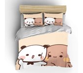 3PCS Quilt Cover Bubu Dudu Cartoon Cute Bear Kawaii Christmas Gift King Twin Double Child Bedding Set Microfiber or Polyester Duvet Cover Set