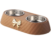 Cuencos de comida para perros y gatos, pajarita, comida para perros, cuenco doble, suministros para mascotas, 1 ud.