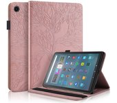 For Amazon Kindle Fire Max 11 Case 11 inch Embossed Tree Leather Flip Cover for Funda Fire Max 11 2023 Tablet Case