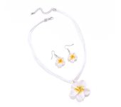 Egg Flower Earrings Necklaces Set Pendant Bohemia Flower Necklaces Earrings Drop Earrings Choker Bohemia Style Jewelry Party