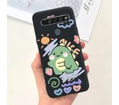 For LG K61 Case Cute Cat Dinosaur Soft Black Silicone Shockproof Bumper For LGK61 2020 Funda LM-Q630EAW LM-Q630 K 61 Phone Cover