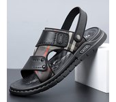 Nuevas sandalias de los hombres de verano desgaste de cuero de moda ligero casual zapatos de playa de los hombres de doble propósito sandalias de suela suave zapatos