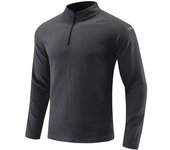 Men's casual winter jacket long sleeved half zip top with stand up collar, breathable and elastic, suitable for outdoor sports