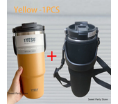 Tyeso-termo de 600/750/900/1050/1200ML, termo de vacío de acero inoxidable con pajita, taza de café para coche, taza térmica para deportes al aire libre