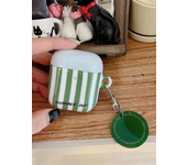 Ins Wind Green Stripe Airpodspro2 Protective Cover iPhone  Earphone Case Third Generation iPod Box Soft Bag Women's Edition