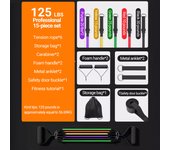 10-14pcs/Set Pull Rope Bodybuilding Resistance Bands Set Multi-function Tensioner Suit Muscle Training Belt Elastic Bands
