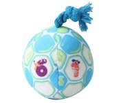 PP Cotton Filling Dog Toy Ball with Rope Knot Interactive Bell Pet Plush Sound Toy Bite Resistant Ringing Doggy Disc Ball
