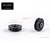 Fitness Equipment Parts Pulley Wheel Cable Machine Part Light Weight Nylon Bearing Good Wear Resistance Black Nylon Pulley