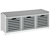 FSR108-WN Zapatero con 3 Solapas y 2 Ganchos Armario de Entrada Zapatero Estrecho Organizador 55 x 30 x 112 cm ES