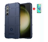 For Samsung Galaxy S24+ Ultra Plus S23+ S22+ S21+ S20+ FE S10+ Lite S8+ S9+ Tempered Glass Rugged Shield Thick Soft Armor Case