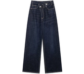 Women's Basic Hundred Jeans New Fashion Asymmetric Design High Waist Wide Leg Trousers Casual Women's Straight Leg Jeans