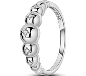 Dazzling 925 Sterling Silver Starlight Sphere Curve Ring Women's Wedding Dating Party Jewelry Rings Gifts for Women Girls