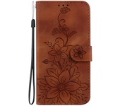 For Oppo a38 A18 A52 a92 A72 A53 4G carcasa de móvil antideslizante de color sólido, solapa de cuero estampado de lirio, re