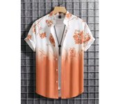 Camiseta de Verano de Playa Hawaiiana Estampado de Denim 3D para Hombres Manga Corta Transpirable