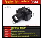 linterna frontal led recargable Zoom telescópico multifunción al aire libre Portátil camping pesca