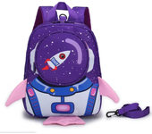 Mochila Para Niñas/Niños Con Riendas, Diseño De Cohete Espacial, Mochila Impermeable Para Niños, Mochila Para Guardería, Jardín De Infantes, Preescolar, Escuela, Azul