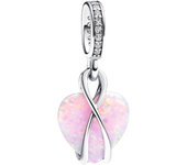 Sterling Silver Pendant Charm Opalescent Heart Pendant Charm for Mom，Includes Original Box
