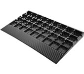 SucceBuy Rubber Threshold Ramp, 4" Rise Doorway Ramp, 3-Channel Cord Cover, Heavy-Duty Rubber for Wheelchairs and Scooters
