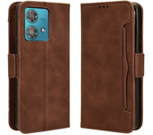 For Motorola Edge S 40 30 20 Pro Lite Fusion Neo 5G Leather Fund Deluxe Multi - Card Slot Skid Shell Protection