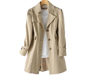 New Windbreaker Mid length Slim Fit Korean Version Spring and Autumn Top Women's Coat