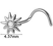 1 Surgical Steel Unit Lightning Star Flower Sun Butterfly CZ S-shaped Bone Ring Nose Perforation ripper Bracket Body Jewelry