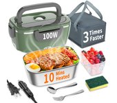 Electric Heated Lunch Box 100W - 3-IN-1 Fast Heating Lunch Boxes Portable Food Heater for Adults