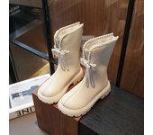 Botas De Algodón De Princesa Para Niñas Botas De Lana Botas Medianas Versátiles De Moda