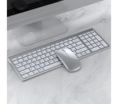 Jomaa Slim recargable Bluetooth teclado y ratón conjunto para ordenador portátil 2,4G USB teclado inalámbrico y ratón Combo