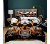 Skull Duvet Cover Red Rose Skeleton Queen Floral Skeleton Traditional Mexican Halloween Double Queen King Polyester Qulit Cover