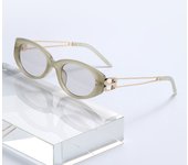 Gafas de sol ovalados retro para mujeres y hombres, lentes de sol redondos estrechos y de moda Y2K de diseñador vintage