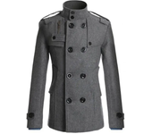 Abrigo hombre, lana, cortavientos, doble botonadura, negocios, invierno