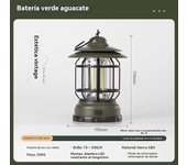 Lampara led recargable camping Retro multifunción Portátil Faroles jardin exterior