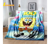 Go-SpongeBob Cartoon Printed Blanket Soft and Comfortable Flannel Throw Blanket Home Bed Sofa Children's Cute Birthday Gift