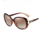 Nuevas gafas de sol polarizadas con montura redonda, gafas de sol de moda con cabeza de zorro femenino, gafas de sol con incrustaciones de diamantes de tendencia