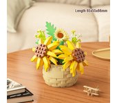 Flower Basket Succulents Building Blocks Everlasting Flower Bonsai Gardens Romantic Bricks DIY Potted Plants Model Kids Kits Toy