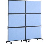 SucceBuy Office Divider - 2 Panel Office Partition. Freestanding Wall Partition & Privacy Divider to Reduce Noise