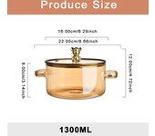 Glass Saucepan Clear Cooking Pot Soup Pot Heating Dual Handles Glass Saucepan With Cover Kitchen Cooking Tools