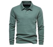 POLO de manga larga con solapa casual tops tendencia versátil