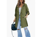 Women's Clothing 2024 Mid-length Loose Casual Long-sleeved Windbreaker Jacket for Women