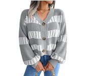 Loose Jacket Women's Cardigans V Neck Fashion 2024 New in Knitwear Ladies Knit Sweaters Chic Wear To Work Elegant Jackets Y2k