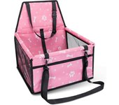 Refuerzo de Coche para Perros, Asiento del Coche de Seguridad para Mascotas Perro Gato Plegable Lavable Viaje Bolsas y Otra Mascota Pequeña con Cremallera Bolsillo, 40 * 34 * 25 cm, Azul