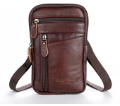 Riñonera de cuero para hombre, bolso para teléfono móvil, cinturón para deporte al aire libre, de un hombro Bolso pequeño para h