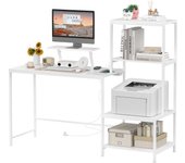 Rcynview PC table computer table Office desktop table corner corner for home home school and computer desk office to place in the corner, rustic industrial design for study and office 130x50x74cm Black wood