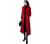 Women's Cashmere Wool Trench Coat Winter Warm Thick Double-Breasted Long Jacket women's long thick woolen coat
