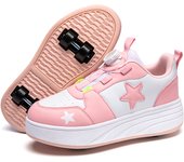 Kids Roller Shoes Sneakers with Wheels - Premium Sport Roller Skate Sneaker for Boys Girls Christmas Birthday Children Show Gift