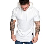 FCMM Camiseta de manga corta suéter de los deportes de la aptitud de los hombres suéter de los hombres con capucha camiseta de l