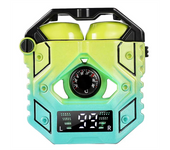 New H9 Dual Waterproof In-Ear Hi-Fi Stereo Wireless Headphones: 300mah Charger Case, 40mah X2 Headphones-the Gift,Green