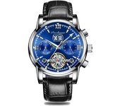 Nuevo impermeable multifuncional hombre reloj mecánico automático hollow reloj luminoso acero fino