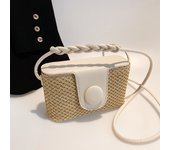 Simple Straw Box Flap Bag Women Summer Crossbody Bag Fashion Beach Shoulder Bag
