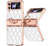 Diamond Plating For Samsung Galaxy Z Flip 3 Case Leather Ring Hinge Protective Cover